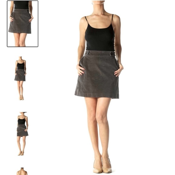 Loft Corduroy Skirt Gray Size 10 Petite - Picture 1 of 13